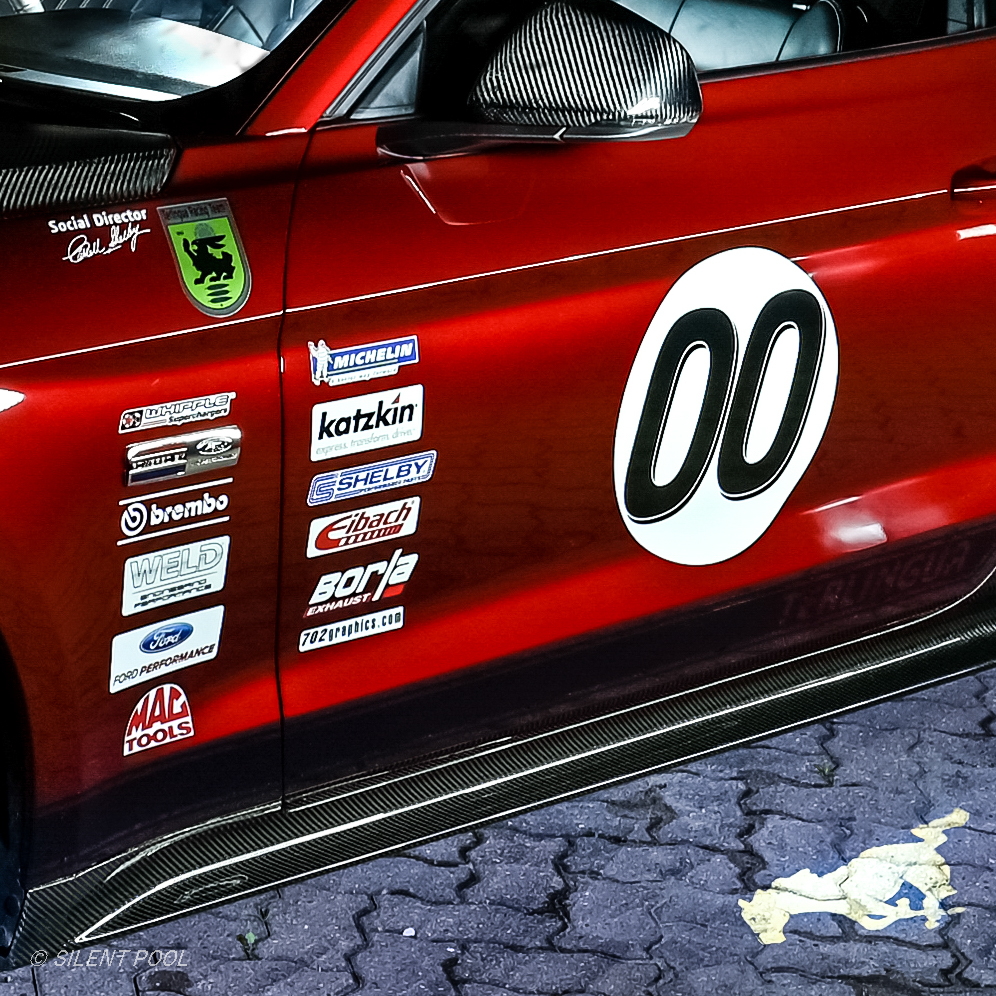 Ford Shelby Mustang Racing Sponsor Decals Night Photo