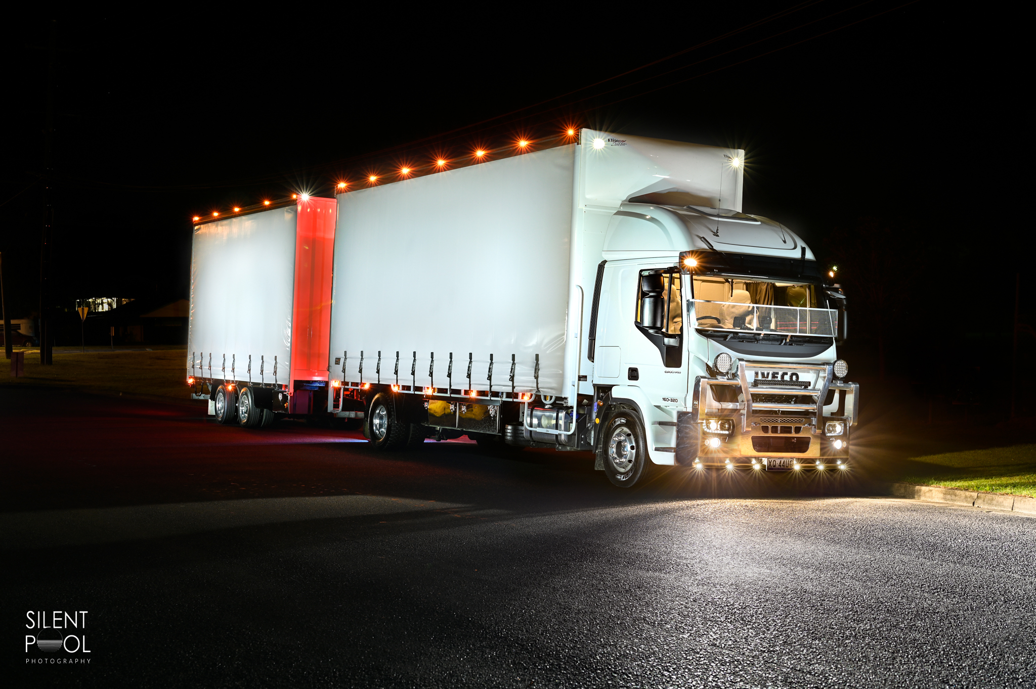 Iveco Transport Truck Night Photo