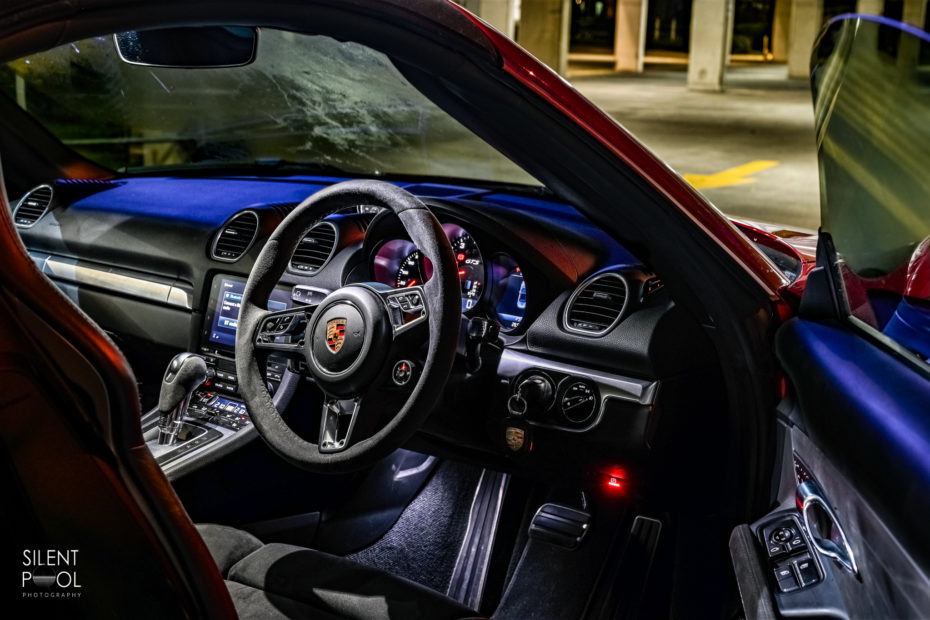 Porsche Boxster Luxury Sports Car Interior Night Photography